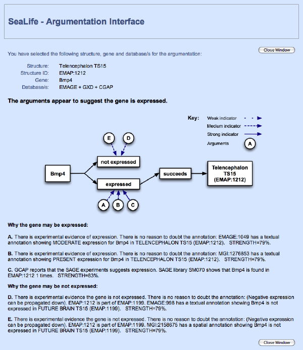 Argumentation Evaluation Screenshot