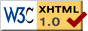 Valid XHTML 1.0 icon, W3C XHTML specification