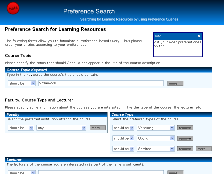 Personalized Preference Search