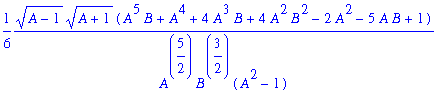 1/6*sqrt(A-1)*sqrt(A+1)*(A^5*B+A^4+4*A^3*B+4*A^2*B^...