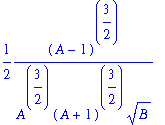 1/2*(A-1)^(3/2)/(A^(3/2)*(A+1)^(3/2)*sqrt(B))