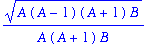 sqrt(A*(A-1)*(A+1)*B)/(A*(A+1)*B)
