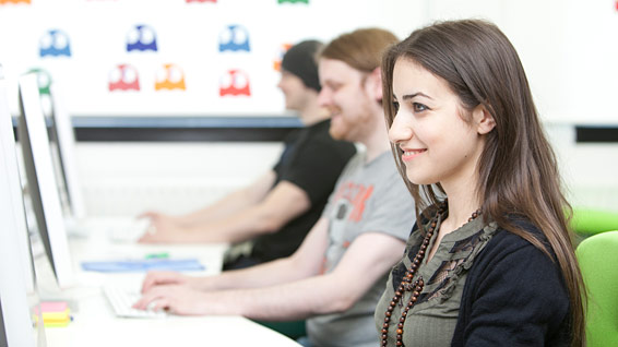 Students sitting at Computers